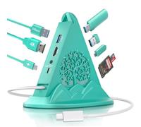 JoyReken Adattatore multiporta USB C HUB con HDMI 4K a 30Hz, 100W PD, lettore di schede SD/TF, 5Gbps 3xUSB-A e 1xUSB-C 3.0, RGB Tree 8-in-1 USB C HUB, dock per MacBook Air, iPad, iPhone16, laptop, ecc