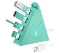 JoyReken FlyingVHUB Hub USB 3.0 a 4 porte con cavo esteso da 0,6 m, hub USB verticale per Mac, PC, Xbox One, PS4, PS5, iMac, Surface Pro, XPS, laptop, desktop, unità flash, HDD mobile (verde)
