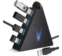 JoyReken Hub USB 3.0 a 4 porte, Hub USB dati verticale FlyingVHUB con cavo esteso da 2 piedi, per Mac, PC, Xbox One, PS4, PS5, iMac, Surface Pro, XPS, Laptop, Desktop, unità flash, HDD mobile