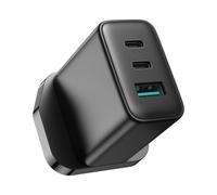 JOYRO0M JR-TCF10 32W Dual USB-C/Type-C+USB Fast Charger, Spina: Spina UK (Nero)