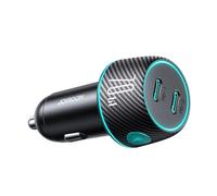 Joyroom Caricabatteria da auto Caricatore rapido 2x USB-C 70W con LED Nero