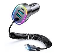 joyroom Caricabatteria da Auto JR-CL20, 2X USB + 2X Lightning, 57W + Cavo Lightning (Nero)
