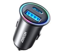 Joyroom Caricabatteria da auto Mini Caricatore rapido USB-C e USB-A 60W con indicatore LED Nero