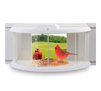 JOYSEUS Mangiatoia per uccelli da finestra, 180 ° trasparente, resistente ed elegante mangiatoia per uccelli da finestra per osservare gli uccelli, abbraccia la gioia della mangiatoia per uccelli.