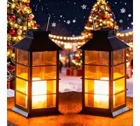 Joysing Lanterne Solari da Esterno 2 Pezzi Lanterne Solari da Giardino, Luci Solare da Appendere IP44 Impermeabile Lampade Solare da Esterno per Patio Terrazza Cortile Decorazioni
