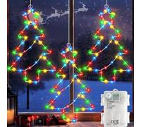 Joysing Luci natalizie per finestre, a batteria, a batteria, 8 modalità, 45 LED, luce calda per feste, interni, esterni, finestra, decorazione natalizia