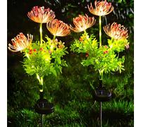Joysing Luci solari a forma di fiore da giardino all'aperto, confezione da 2 luci da giardino, impermeabili, ornamenti per cortile, sentiero, patio, decorazioni per matrimoni