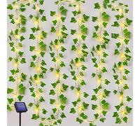 Joysing Luci Solari da Giardino 10M 100 LED Edera Finta da Esterno, 8 Modalità Luci a Stringa di Edera Artificiale Impermeabile Foglie Luce Solari Per Giardino Balcone Decorazione