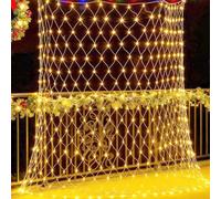 Joysing Rate Luminosa Esterno 3m x 2m 208 LED Rete Luci Albero di Natale, 8 Modalità Luci da Esterno Natalizie Impermeabile Catene Luminose per Natalizie Interno Esterno Decorazioni - Bianco Caldo