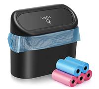 JOYSKY Pattumiera Auto, Pattumiera per Auto con Coperchio, Pattumiera Piccola per Auto, Spazzatura Portatile per Auto, con 100 Sacchetti, Cestino Multifunzionale Sospeso Adatto per Auto Home Office