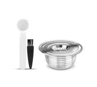 JOYSOG Cialde di caffè, in acciaio inox, ricaricabili, per capsule originali Bialetti, con paletta e accessori per la pulizia (diametro: 47 mm)