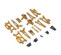 JOYSOG Parti RC per Hyper Go 1/14 14209 14210 H14BM Alluminio Anteriore Posteriore Inferiore Superiore Forcellone Volante Coppa Sterzo Kit (Oro)