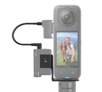 JOYSOG Staffa di estensione per microfono Mini Cold Shoe per Insta360 X4/X3/ONE X2 Supporto per microfono con cavo audio