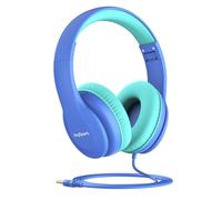 JoySpark Cuffie cablate per bambini, limite di volume 85 dB, cuffie per bambini da 3,5 mm con cavo, regolabili, suono stereo, pieghevoli, per la scuola, blu