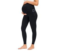 JOYSPELS Leggings Premaman sopra la Pancia con Tasche Non Trasparenti Allenamento Gravidanza Leggings, Nero, XS