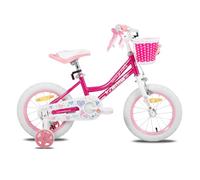 JOYSTAR 14 pollici bicicletta per bambini per ragazze di 3-5, 14 pollici con ruote di supporto e cesto,Rosa