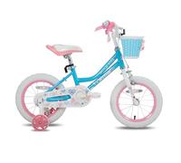 JOYSTAR 16 pollici bicicletta per bambini per ragazze di 4-7,16 pollici con ruote di supporto e cesto, blu