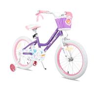 JOYSTAR 18 pollici bicicletta per bambini per ragazze di 6-9,18 pollici con ruote di supporto e cesto, viola