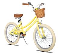 JOYSTAR 20 pollici bicicletta per bambini con ruota di allenamento e cestini, bicicletta per bambini per 6-9 anni ragazze, Giallo…