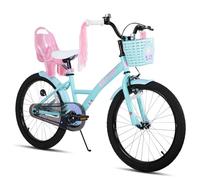JOYSTAR Zinnia 20" Bicicletta per bambini per bambine da 8 a 11 anni, bicicletta da bambina da 20" con ruote stabilizzatrici e cestello e serpentine, verde