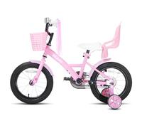 JOYSTAR Zinnia 6 polliciBicicletta per bambini da 4 a 7 anni, con ruote di supporto e Baket e stelle filanti, rosa