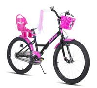 JOYSTAR Zinnia Bicicletta 20" per bambina da 8 a 11 anni con ruote stabilizzatrici e manubrio regolabile, colore: nero