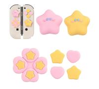 Joystick Covers, Silicone Thumbstick Grips Button Stickers, Game Console Handle Covers for Kids, Adults, Travel, Outdoor Play, and Daily Indoor Gamings, Blue, Yellow