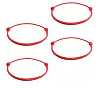 Joysuelly Set di 4 bracciali rossi portafortuna per donne, uomini e bambini, braccialetti dell'amicizia regolabili, realizzati a mano, Kabbala, bracciale protettivo, filo rosso, set di braccialetti