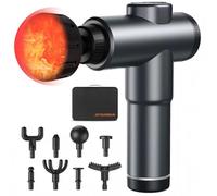 JOYSUWERUN Pistola da massaggio con display LCD, 8 accessori, massaggiatore portatile a percussione con custodia per il trasporto, colore nero