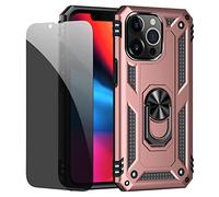 JOYTAG Cover per Iphone 13 Pro Oro Rosa Custodia Protettiva con Protezione Schermo in Vetro Privacy Anti-Spia