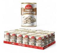 Joytaly Funghi Champignon, Confezione da 12 Lattine da 390g, Prodotto e confezionato 100% Italiano