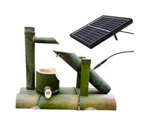 Joytar Fontana Solare Decorativa in bambù, Fontana d'Acqua in bambù in Stile Feng Shui con Pompa, Elemento d'arredo per Esterni, Ideale per Creare un'oasi Interna/Esterna Fai da Te.(40CM)
