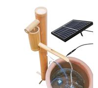 Joytar Fontana Solare Decorativa in bambù, Kit per Fontana da Giardino Zen, Elemento d'Acqua Fai da Te per Esterni, Facile da Montare, Ideale per Patio, Portico e Giardino.(40CM)