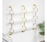 Joytar Organizzatore per Tinte Capelli a 3 Livelli da Parete - Scaffalatura Sospesa per Salone - Espositore in Metallo e Legno per Tinte - Ideale per Barbieri, Bagni e Casa(150CM)