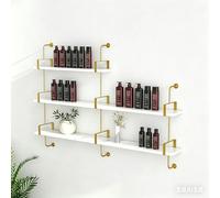 Joytar Organizzatore professionale per tinte capelli da parete - Scaffali sospesi dorati per salone - Espositore in legno e metallo per tinte, ideale per barber shop e centri estetici(C)