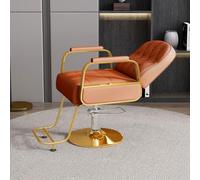 Joytar Poltrona da salone, poltrona reclinabile per stilisti, schienale inclinabile di 160°, comodi cuscini spessi, attrezzatura per parrucchiere, shampoo e spa(Orange,B)