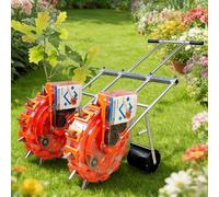 Joytar Seminatrice e spandiconcime a Spinta a Doppia Ruota, seminatrice Manuale di precisione per orto, Macchina per la Semina di Arachidi, Mais e Fagioli.(10 Mouths)