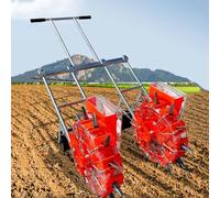 Joytar Seminatrice Manuale a Due Ruote, seminatrice Portatile e applicatore di fertilizzanti, spanditore di precisione per Semi da Giardino, per soia, Arachidi, Mais, Cotone, soia(5 Mouths)