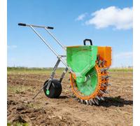 Joytar Seminatrice Manuale a Spinta, seminatrice a Rullo Portatile per Arachidi, Mais e Fagioli, seminatrice di precisione per orto, Ideale per Piccoli Giardini.(Double 12-Hole)