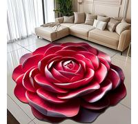 Joytar Tappetino da pavimento in peluche floreale e terra di diatomee, tappetino da bagno in diatomite, tappetini con fiori 3D, super assorbenti,per camera da letto, ingresso(D,140cm)