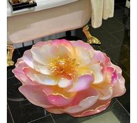 Joytar Tappetino da pavimento in peluche floreale e terra di diatomee, tappetino da bagno in diatomite, tappetini con fiori 3D, super assorbenti,per camera da letto, ingresso(E,140cm)
