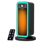 Joytential Stufetta Elettrica Basso Consumo, Termoventilatore, Riscaldatore Elettrico Ceramica PTC 1500W con Termostato, Telecomando, Oscillante 70°, Timer 12H, Riscaldamento per Camera da Letto