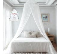 Joytey Zanzariera per letto, zanzariera pieghevole da viaggio, tendaggi per telaio del letto, protezione contro le mosche, rete a baldacchino per letto singolo, matrimoniale e king size, con sacchetto