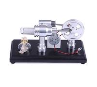 Joytopiaminds Kit modello motore Stirling, motore a combustione esterna a doppio cilindro Stirling con generatore di luce LED e doppio pistone per esposizione di esperimenti di scienze fisiche
