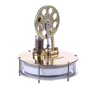 Joytopiaminds Kit modello motore Stirling, motore Stirling a bassa temperatura alimentato ad acqua calda con base ad arco dorato per esposizione di esperimenti di scienze fisiche