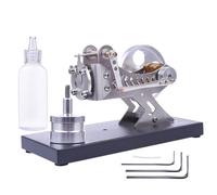 Joytopiaminds Kit modello motore Stirling, motore Stirling a turbina a gas caldo completamente in metallo con lampada alcolica per esposizione di esperimenti di scienze fisiche