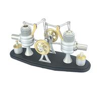 Joytopiaminds Kit modello motore Stirling, tutte le travi metalliche opposte motore Stirling a doppio cilindro con lampada alcolica per esposizione di esperimenti di scienze fisiche