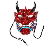 Joytopiaminds Maschera giapponese Hannya, maschera dipinta a mano in resina rossa per cosplay, Halloween e temi anime