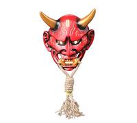 Joytopiaminds Maschera giapponese Hannya, maschera dipinta a mano in resina rossa per cosplay, Halloween e temi anime