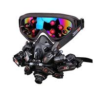 Joytopiaminds Occhiali Steampunk con luci a LED e fascia regolabile per la testa, Cyberpunk Cosplay Prop per Halloween e feste in costume